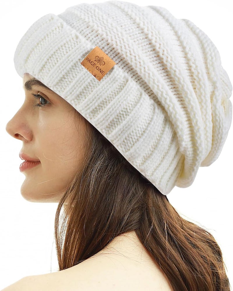 PAGE ONE Womens Winter Beanie Warm Cable Knit Hat Style Stretch Trendy Ribbed Chunky Cap - Image 4